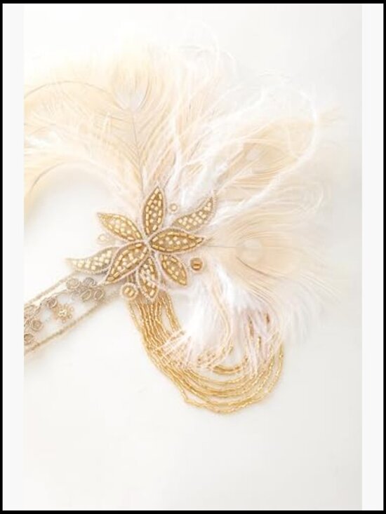 Flapper Headpiece Women\'s 1920s Gatsby Headband with Peacock Feathers Tassel main image 4